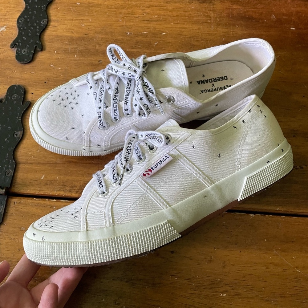 Superga x Deerdana 2750 Ants S00E1E0 White Sneaker Shoes Womens Size 41